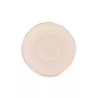 Блюдце чайное, 15 см, фарфор, белый, золотой, серия Белый узор, BERNADOTTE, Чехия, 