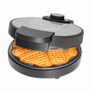 Вафельница с антипригарным покрытием, пластик, нержавеющая сталь, черный, CLATRONIC, Германия, Вафельницы