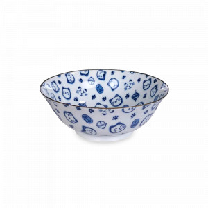 Салатник Lucky Cat Neko, 18.2 см, 1 л, фарфор, белый, голубой, серия Kawaii, TOKYO DESIGN, Нидерланды, Салатники