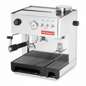 Кофемашина  эспрессо рожковая с кофемолкой New Domus Bar, нержавеющая сталь, пластик, серебристый, LA PAVONI, Италия, Кофемашины LA PAVONI