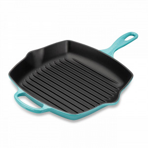 Сковорода - гриль, 26 х 26 см, чугун, бирюзовый, серия Caribbean, LE CREUSET, Франция, LE CREUSET (Франция)