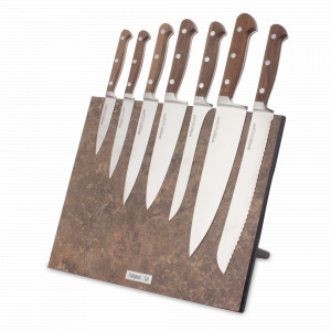 Набор кухонных ножей, 7 штук, на магнитной подставке ComposeEat, серия Classic Walnut, BERGER CUTLERY, Германия, Набор ножей
