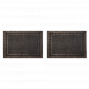 Набор из 2-х подстановочных прямоугольных салфеток, 33 х 48 см, пвх, черный, серия Art Frame, WO HOME, Германия, Салфетки подстановочные
