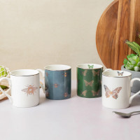 Кружка Butterflies, 280 мл, фарфор, белый, золотистый, серия Mikasa Hampton, KITCHEN CRAFT, Великобритания_00817710057319586054.jpg
