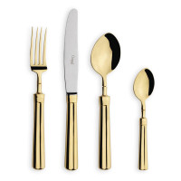 Набор столовых приборов на 12 персон, 72 предмета, золотистый, серия Fontainebleau, CUTIPOL, Португалия