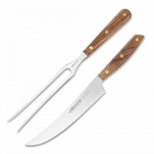 Набор для барбекю, 2 предмета: нож для нарезки и вилка для мяса, рукоять прессованное дерево, серия Nordika, ARCOS, Испания, Nordika