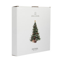 Блюдо квадратное «Лошадка у елки», 22 см, керамика, белый, зеленый, серия Festival, ANNA LAFARG, Китай_00821150049348635395.jpg