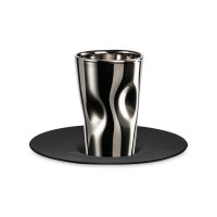 Чашка с блюдцем для эспрессо, 100 мл, цвет-платина/черный, серия Unik, EISCH, Германия