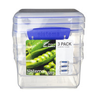 Набор из 3-х контейнеров, 1,2 л, пластик, синий, серия Klip It, SISTEMA, Новая Зеландия_00804180046830111327.jpg