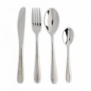 Набор столовых приборов на 6 персон Узоры, 24 предмета, сталь, серия Valetta, ANNA LAFARG, Китай, Столовые приборы ANNA LAFARG