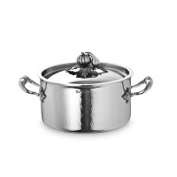 Кастрюля из нержавеющей стали, 3,5 л, диаметр 20 см, высота 13 см, нержавеющая сталь, крышка с посеребренной декорированной ручкой, серия Opus Prima, RUFFONI, Италия