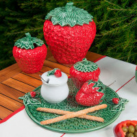 Блюдо для сыра «Земляника», 32 см, керамика, зеленый, серия Земляника, Bordallo Pinheiro, Португалия_00804080065925228462.jpg