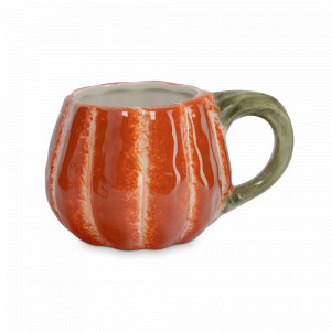 Кружка Тыква с листом, 440 мл, керамика, оранжевый, декор, серия Bright Pumpkin, ANNA LAFARG, Китай, Кружки оранжевые