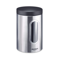 Банка для сыпучих продуктов  с окошком, объем 2300 мл, диам. 132 мм, высота 220 мм,  нержавеющая сталь, серия Steel, Westmark, Германия