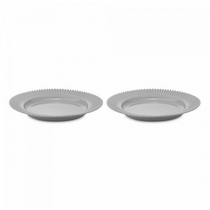 Набор из 2-х обеденных тарелок, 26 см, фарфор, темно-серый, серия Edge, TKANO, Россия, Наборы тарелок для кухни