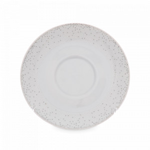 Блюдце чайное,  14 см, фарфор, белый, декор, серия Жемчуг, REPAST, Чехия, Чайные пары REPAST