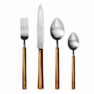 Набор столовых приборов 24 предмета,  нержавеющая сталь 18/10, медный, серия Vintage, HERDMAR, Португалия, Подарочные столовые приборы