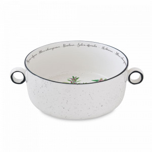 Салатник, 20 см, фарфор, белый с декором, серия Herbarium, EASY LIFE (R2S), Италия, Салатники фарфоровые белые