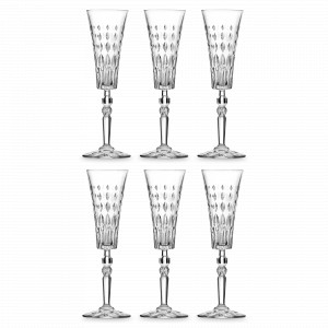 Набор из 6-ти бокалов для шампанского, 170 мл, хрустальное стекло, серия Marilyn, RCR, Италия, Marilyn RCR