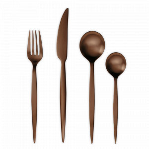 Набор столовых приборов 24 предмета, на 6 персон, нержавеющая сталь 18/10, коричневый, серия Kos, HERDMAR, Португалия, Подарочные столовые приборы