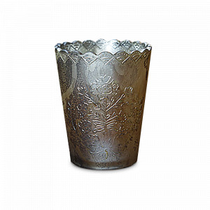 Подсвечник для интерьерной свечи SILVER BURN, 12 см, стекло, серебристый, ROOMERS FURNITURE, Нидерланды, Подсвечники и канделябры