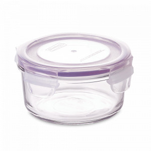 Контейнер круглый стеклянный, 400 мл, стекло, фиолетовый, GLASSLOCK, Корея, GLASSLOCK (Корея)