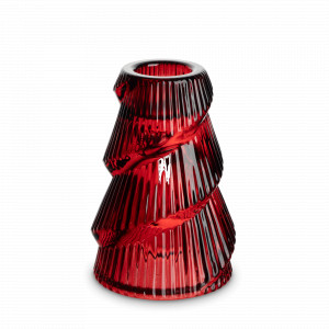 Подсвечник для тонкой свечи Елка, 9 см, стекло, красный, серия New Year, ANNA LAFARG, Китай, Подсвечники и канделябры