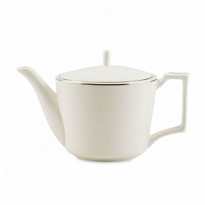 Чайник заварочный Platinum, 1250 мл, фарфор, белый, платиновая отводка, серия Ivory, REPAST, Чехия, Ivory REPAST