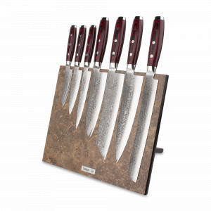 Набор кухонных ножей, 7 штук, на магнитной подставке ComposeEat (Vintage Brown), серия GOU 161, YAXELL, Япония, YAXELL (Япония)