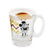 Кружка с крышкой Boho, 320 мл, стекло, пластик, прозрачный, коричневый, серия Disney, LUCARIS, Таиланд