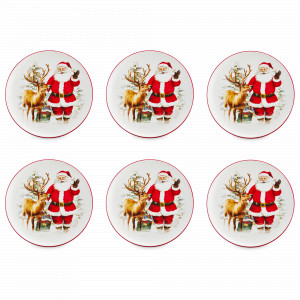 Набор из 6-ти тарелок закусочных, 21 см, керамика, белый, декор, серия Новогоднее чудо, DECOR DE TABLE, Россия, DECOR DE TABLE (Россия)