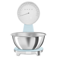 Весы кухонные, нержавеющая сталь, пастельный голубой, SMEG, Италия