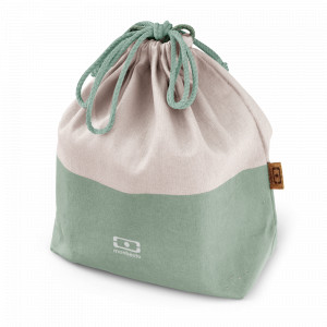 Мешочек для ланча MB Pochette L Natural green, полиэстер, 28.5 х 20 x 2 см, зеленый, MONBENTO, Франция, MONBENTO (Франция)