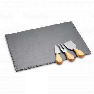 Набор для сыра: доска и 3 ножа, 35 х 25 см, нержавеющая сталь, натуральный камень, серия Arteza, KITCHEN CRAFT, Великобритания, KITCHEN CRAFT (Великобритания)