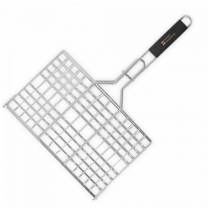 Решетка для гриля и барбекю, 36 х 54.5 см, нержавеющая сталь, дерево, серия Smart Grill, SMART SOLUTIONS, Россия, Аксессуары для гриля
