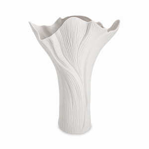 Ваза для цветов Факел, 34 см, фарфор, белый матовый, HOME &amp; STYLE, Китай, Вазы для цветов