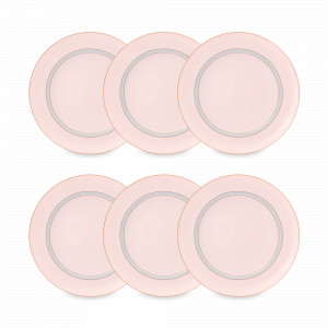 Набор из 6-ти обеденных тарелок Aero Blue Gold, 27 см, фарфор, белый, голубой, серия Corvara, FALKENPORZELLAN, Германия, Скидка до -30% на фарфор FALKENPORZELLAN