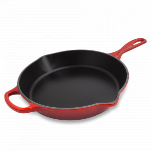 Чугунная эмалированная сковорода глубокая с толстым дном, 26 см, красный, LE CREUSET, Франция, Чугунная посуда Le Creuset 