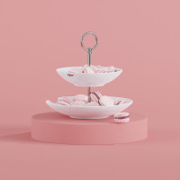 Этажерка двухъярусная, высота: 25 см, материал: фарфор, цвет: белый, серия With bite, TASSEN, Германия_00806300053457222197.jpg