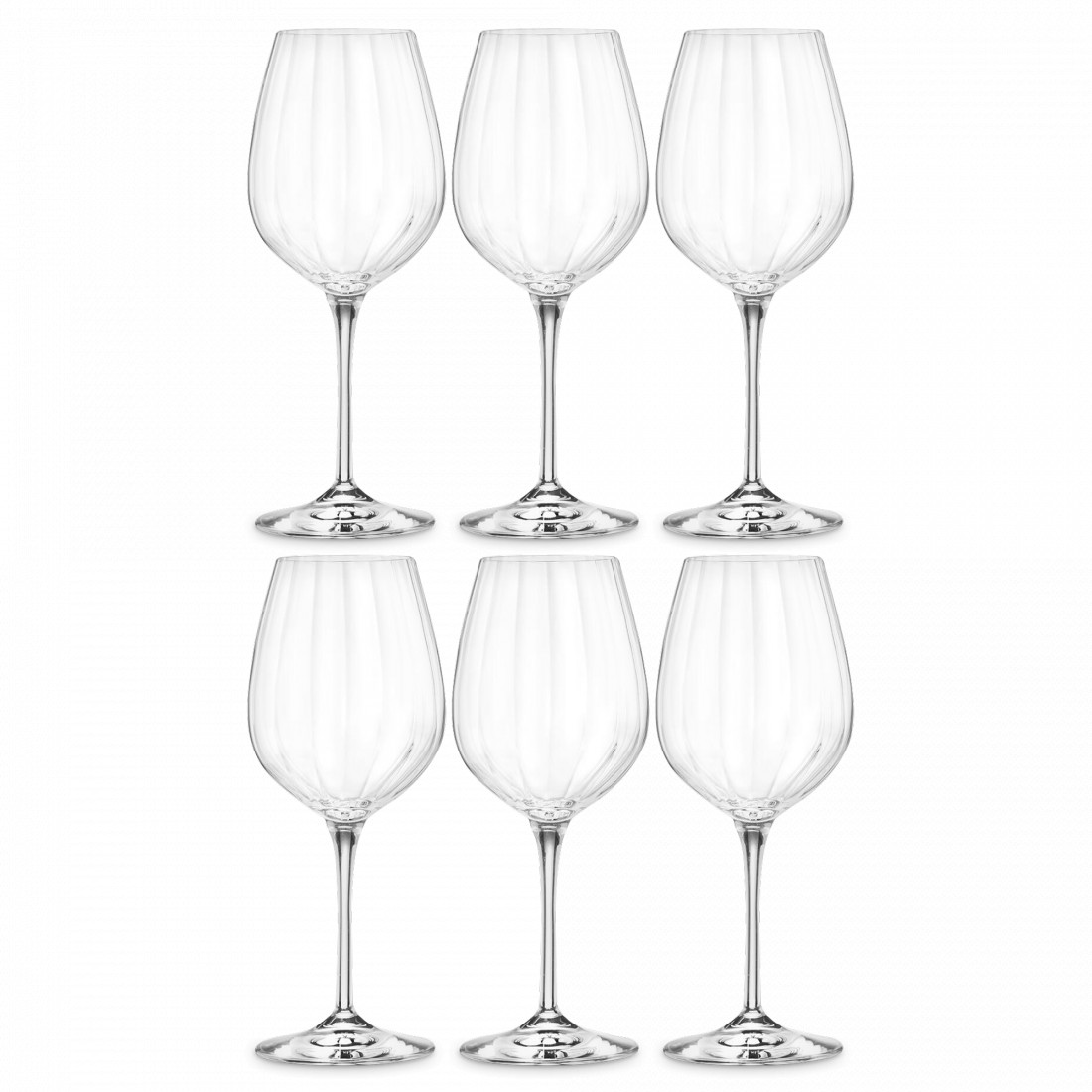 Набор из 6-ти бокалов для красного вина, 450 мл, хрустальное стекло, серия Optic, RCR, Италия