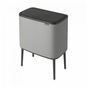 Контейнер для мусора с крышкой, 36 л, нержавеющая сталь, серый, серия BO TOUCH BIN, BRABANTIA, Бельгия, Touch BRABANTIA