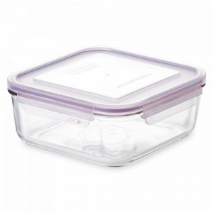 Контейнер квадратный стеклянный, 2.6 л, стекло, фиолетовый, GLASSLOCK, Корея, GLASSLOCK (Корея)