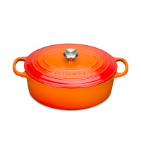 Чугунная эмалированная утятница овальная, 4,1 л, 27 см, оранжевый, LE CREUSET, Франция