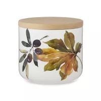 Банка для хранения, 16 х 15 см, керамика, белый, декор, серия Autunno, NUOVA CER, Италия, 