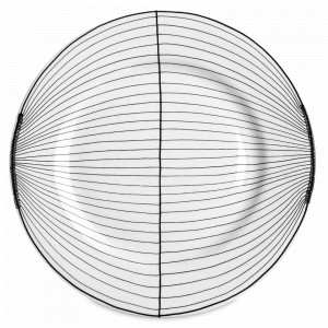 Блюдо сервировочное, 31,5 см, костяной фарфор, белый, черный, серия Ferri, TAITU, Италия, TAITU (Италия)