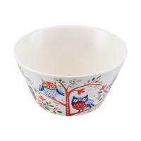 Салатник порционный Owl, 450 мл, 14 см, фарфор, белый, декор, серия Birds of Paradise, LIBERTY JONES, Россия_00814630036439802884.jpg