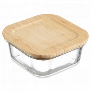 Форма для запекания и хранения с крышкой, 520 мл, боросиликатное стекло, бамбук, прозрачный, SMART SOLUTIONS, Россия, Жаропрочные формы для запекания