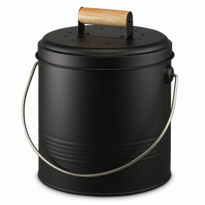 Контейнер для пищевых отходов с фильтром, 3.5 л, углеродистая сталь, бамбук, графит, серия Irmel, SMART SOLUTIONS, Китай, Мусорные ведра и корзины