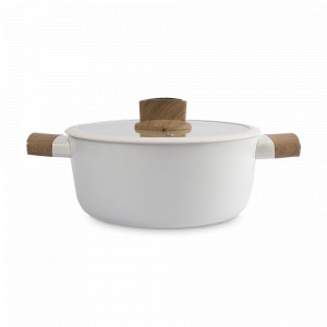 Кастрюля с крышкой, 4.1 л, 24 см, алюминий с антипригарным покрытием, бежевый, серия Palisander, ANNA LAFARG, Китай, Посуда алюминиевая