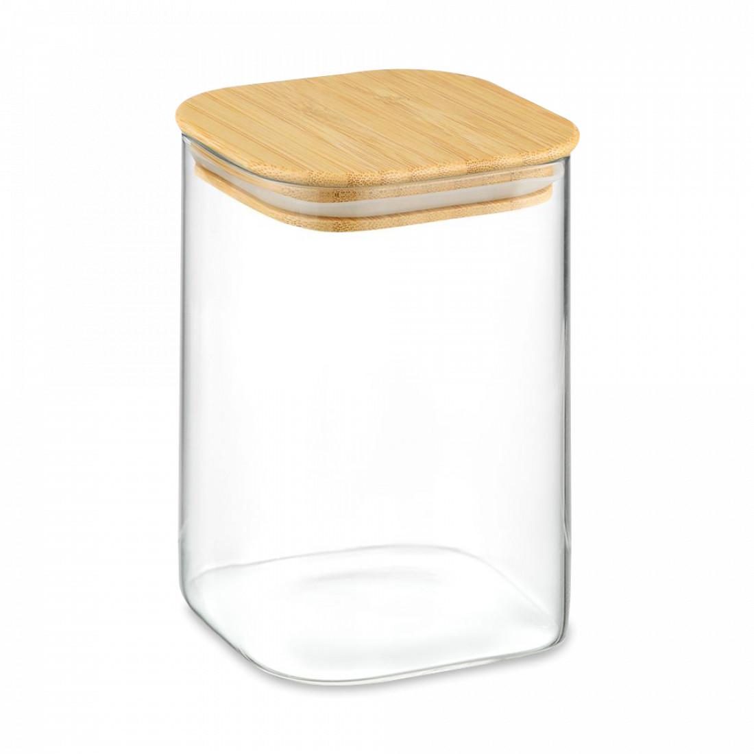 Банка для хранения, 1,1 л, боросиликатное стекло, бамбук, прозрачный, SMART SOLUTIONS, Россия